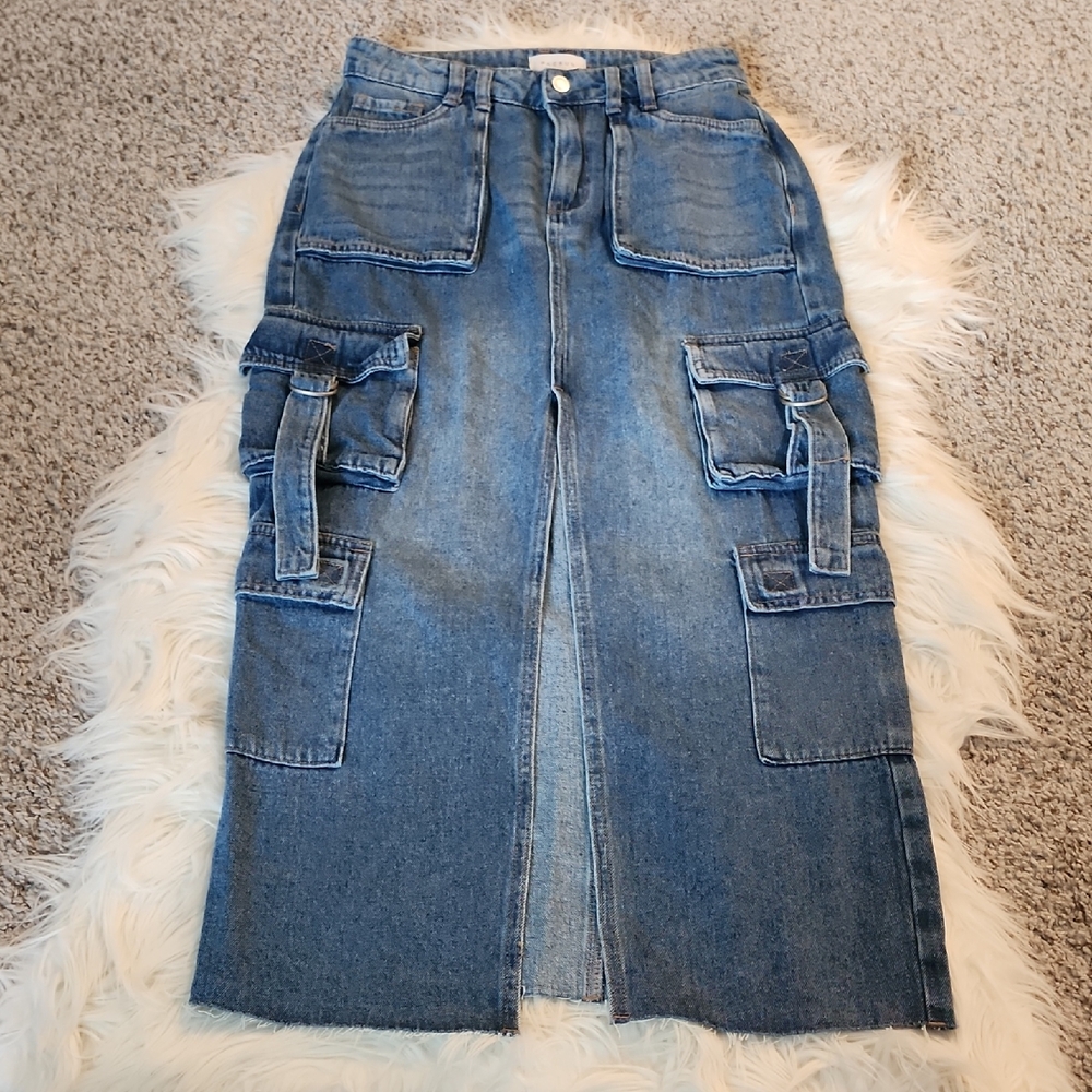 Pacsun Cargo Denim Skirt